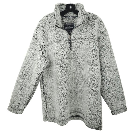 Boxer Craft Quarter Zip Fleece Pullover Adult XL Fluffy Two Tone Gray Black - Picture 1 of 16